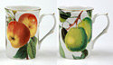 Apple and Pear Branch Bone China Mug Set (Set of 2)