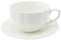 White Scallop Cup and Saucer Set