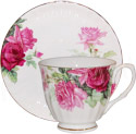 Pink English Rose - Bone China Cup and Saucer Set