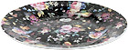 Old Garden Variety Chintz, Set of 4 Tea Plates, Black Color