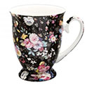 Old Garden Variety Chintz Bone China Mug - Black