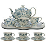 Blue Rose Chintz Tea Set