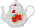 Poppy Flower Teapot, 4-Cup