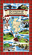 Scotland Scenes Tea Towel with Red Tartan Border Design