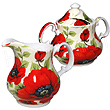 Red Poppy Cream and Sugar Set