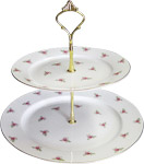 2-Tier Cake Stand, Dot Rose