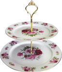 2-Tier Cake Stand, Summertime Rose