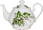 Lily of the Valley Fluted Teapot, 6 Cups