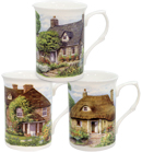 English Cottage Mugs, Set of 3