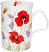 Red Poppy Flowers Bone China Mug