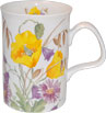 Yellow Poppy Flowers Bone China Mug