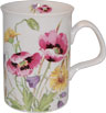 Pink/Purple Poppy Flowers Bone China Mug