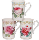 Vintage Rose - Set of 3 Assorted Mugs