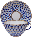 Cobalt Net Tea Cup and Saucer Set