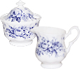 English Chintz Blue Rose - Cream & Sugar Set