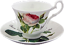 Redoute Rose Cup and Saucer Set