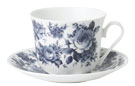 English Blue Chintz Breakfast Cup and Saucer