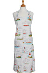 Cotton Apron - Coastal Lighthouse and Sailboat