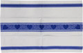 Hearts Cotton Kitchen Towel - Blue