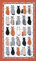 Cats in Waiting - Linen Tea Towel