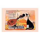 Musical Cat - Linen Tea Towel