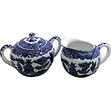 Blue Willow Creamer & Sugar Set