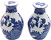 Vase Shaped Blue Willow Salt and Pepper Shakers