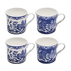 Blue Willow Mug Set – Set of 4 (Classic & Inverted Patterns)