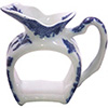 Blue Willow Pitcher Shape Napkin Ring, 2.5