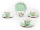 Cup & Saucer Sets for Girls - Wildflowers of the Valley, Set of 4