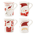 Christmas Mug Set with Snowmen and Santas