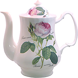 Redoute Rose Bone China Coffee Pot and Lid - 8 Cup