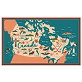 Canadian Map Cotton Tea Towel