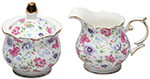 Cream and Sugar Set, Summer Garden Chintz