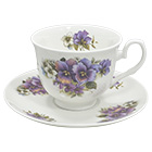Pansy Cup and Saucer Set
