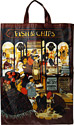 Fish and Chips Oil Cloth Tote Bag, 14.5