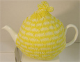 Knitted Tea Cozy, Yellow Stripes