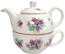 Purple Violet Bone China - Tea for One