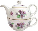 Purple Violet Tea-for-One Set