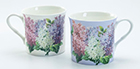 Blue and Purple Lilac Bone China Coffee Cup/Tea Mug, Set of 2