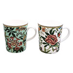 Oriental Floral Bone China Mug Set (Set of 2)