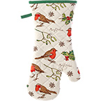 Christmas Themed Oven Mitt - Robins & Holly