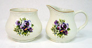 Pansy Flowers - Cream & Sugar Set