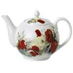 Poppy Fine Bone China Teapot, 6-Cup