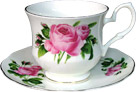 Bone China Tea Cup and Saucer, Lyric Rose