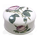 Redoute Rose Trinket Box, 3-1/2D