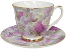 Hydrangea Chintz - Bone China Tea Cup and Saucer