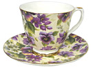 Pansy Chintz - Bone China Tea Cup and Saucer