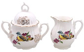 Small Cream and Sugar Set, Spring Bird