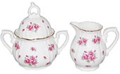 Small Cream and Sugar Set, Pink Rose